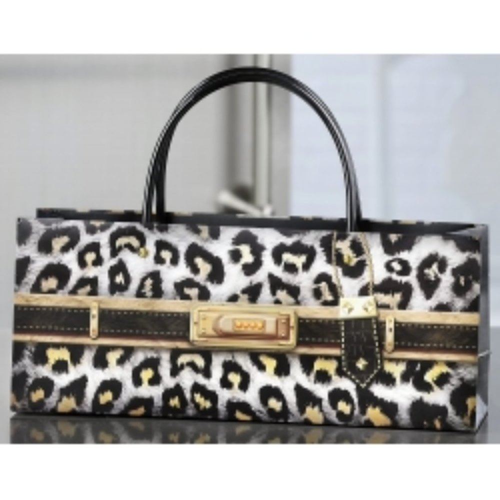 New White Leopard Print Handbag Design Wine Bottle Gift Bag